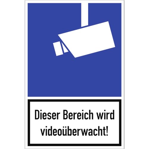 Dreifke® Dieser Bereich wird videoüberwacht!, Kombischild, Alu, 180x270 mm von Dreifke