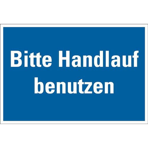Dreifke® Gebotschild Bitte Handlauf benutzen, Kunststoff, 200x135mm von Dreifke