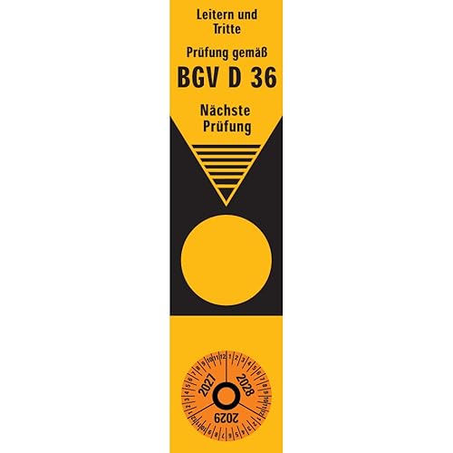 Dreifke® Grundetikett mit Prüfplakette 2027-2029 für Leiter, Folie, ablösbar, 50x200mm von Dreifke