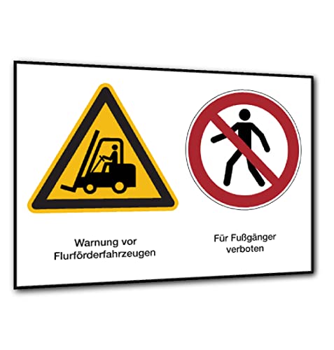 Dreifke® Produktsicherheitsschild, Flurförderfahrzeuge/Fußgänger verboten, 148 x 210 mm, PVC 1 Stk. von Dreifke