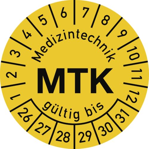 Dreifke® Prüfplakette Medizintechnik MTK 2026-2031, Polyesterfolie, Ø 30 mm, 10 Stk./Bog. von Dreifke