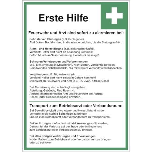 Dreifke® Schild Erste-Hilfe-Tafel, Kunststoff, 297x420 mm von Dreifke