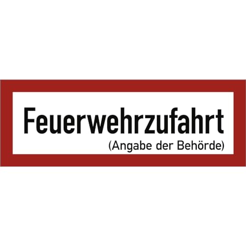 Dreifke® Schild Feuerwehrzufahrt mit Angabe der Behörde, Alu, 594x210 mm von Dreifke