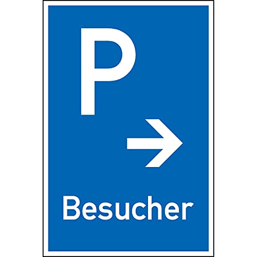 Dreifke® Schild I Parkplatzschild Besucher mit Pfeil rechts, Kunststoff, 250x400mm von Dreifke