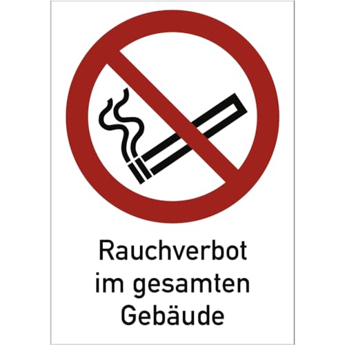 Dreifke® Schild Rauchverbot im gesamten Gebäude ISO 7010, Kombischild, Kunststoff, 210x297 mm von Dreifke