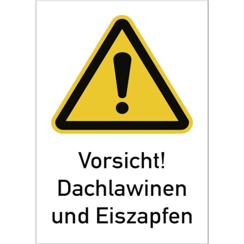 Dreifke® Schild Vorsicht! Dachlawinen und Eiszapfen, Kombischild, Alu, 300x450 mm von Dreifke