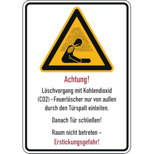 Dreifke® | Schild Warnschild, Kombischild, Löschvorgang durch Türspalt - 297x420x1.5 mm Kunststoff von Dreifke