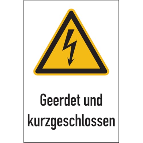 Dreifke® Warnschild, Kombischild, Geerdet und kurzgeschlossen | PVC | 200x300 mm, 1 Stk von Dreifke