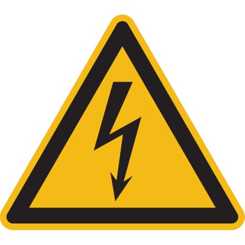 Dreifke® Warnschild, Warnung vor elektrischer Spannung W012 (Blitzpfeil) | Alu geprägt | 50mm | ASR A1.3 (DIN EN ISO 7010), 1 Stk von Dreifke
