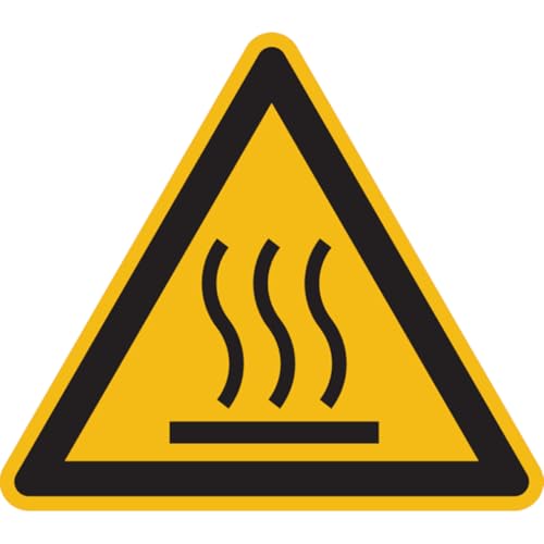 Dreifke® Warnschild, Warnung vor heißer Oberfläche W017 | Alu geprägt | 200mm | ASR A1.3 (DIN EN ISO 7010), 1 Stk von Dreifke
