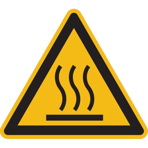 Dreifke® Warnschild, Warnung vor heißer Oberfläche W017 | PVC | 200mm | ASR A1.3 (DIN EN ISO 7010), 1 Stk von Dreifke