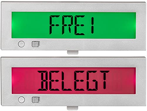 Go2 Frei Belegt Türschild| Digitales Frei Besetzt Schild | LED Anzeige rot oder grün hinterleuchtet | mehrsprachig | Bitte nicht stören für Büro oder privat von Dreifke