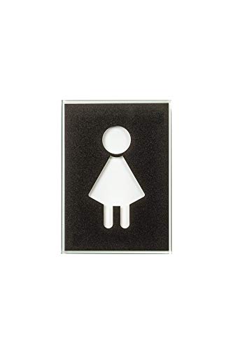 Hochwertiges Glas WC Schild | Damen | Glas 148x105mm | für hellen Hintergrund | Piktogramm WC Türschild | Toilettenschild | Kloschild Frau Frauen WC Schilder | WC Wegweiser von Dreifke