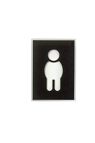 Hochwertiges Glas WC Schild für Herren | 148x105mm | Für Hellen Hintergrund | Piktogramm Türschild | Toilettenschild | Kloschild Mann Männer | Wegweiser von Dreifke