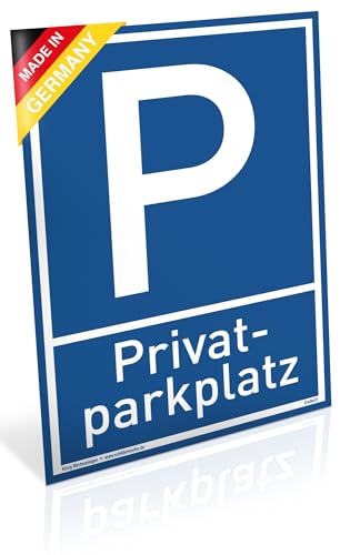 Schild Privat Parkplatz | PVC 20 x 30 cm | stabiles PVC Schild mit UV-Schutz | blau | Privatparkplatz Parken verboten | Dreifke® von Dreifke