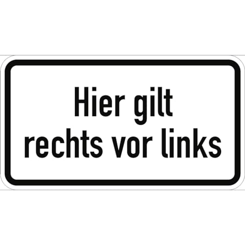 Verkehrsschild VZ2804, Hier gilt rechts vor links, Alu, RA1, 600x330 mm von Dreifke
