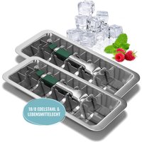 Dreiklang 2Er Set Robuste Eiswürfelform Eiswürfelbehälter Hochwertig Polierter Edelstahl Mit Kältereduziertem Komforthebel Langlebig von DreiklangDesign