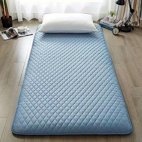 Dremdo Japanische Bodenmatratze, Japanische Futon-Matratze, Shikibuton Faltbare Tragbare Camping-Matratze, Roll Up Faltende Weiche Tragbare Schlafmatte,Blau,150x200cm von Dremdo