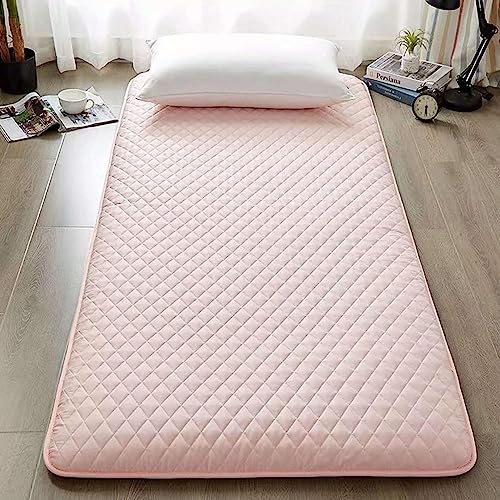 Dremdo Japanische Bodenmatratze, Japanische Futon-Matratze, Shikibuton Faltbare Tragbare Camping-Matratze, Roll Up Faltende Weiche Tragbare Schlafmatte,Rosa,120x200cm von Dremdo