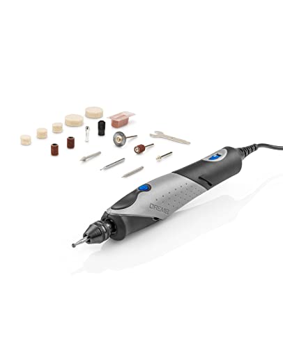 Dremel 2050 Stylo+ Multifunktionswerkzeug 9W Set (15 Zubehöre, Variable Drehzahleinstellung bis 22.000 1/min für Gravieren und andere kreative Aufgaben mit Glas, Holz, Leder, Stein) Kartonverpackung von Dremel