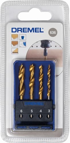 Dremel 636 Titanium Wood Drill Bits, Accessory Set with 4 Woodworking Drilling Bits for Rotary Tool von Dremel