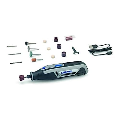 Dremel Cosplay Starter Pack: Dremel Lite 7760 Akku Multifunktionswerkzeug 3.6V, Set mit 15 Zubehörteilen und Dremel 930-18 910 Heißklebepistole von Dremel