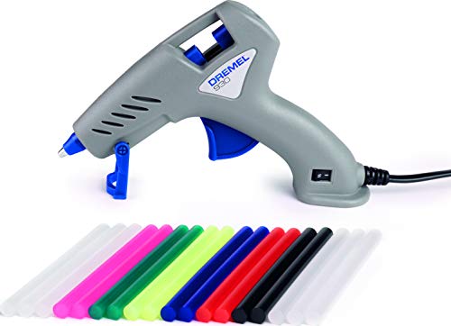 Dremel 930-18 910 Heißklebepistole, 100-240V, Klebepistole Set mit 3 Klebestifte zum Dekorieren und Basteln, (L x B) 140 mm x 40 mm, Grau von Bosch Professional