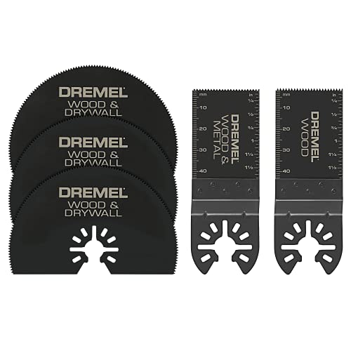 Dremel MM389 5-teiliges oszillierendes Werkzeug-Sortiment, perfekt für Holz, Metall, Kunststoffe, Trockenbauwände und mehr von Dremel