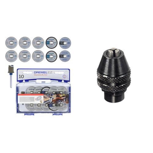 Dremel SC690 EZ SpeedClic Trennscheiben und Aufspanndorn-/Schneide-Set & 4486 Bohrfutter - Zubehörsatz für Multifunktionswerkzeug mit 1 Bohrfutter zum effizienten Zubehörwechsel von Zubehör von Dremel