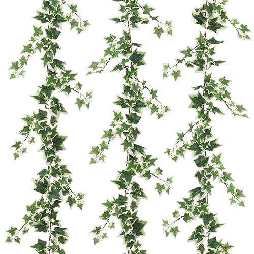 Dremisland 3 Stück Künstliches Grün Ivy Rebe Kit, 200cm Geruchlose Seidenefeu Girlande mit Grün Blättern Gefälschte Hängepflanze Dekoration für Wand Fenster Hochzeitsfeier Indoor Outdoor Dekor von Dremisland