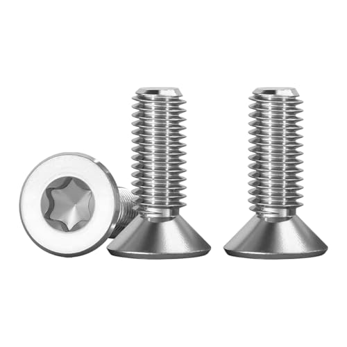 Drenky M6 X 12mm Senkkopfschrauben Edelstahl V2A VA A2, 10 Stück Schrauben Torx DIN 7991 / ISO 10642 Senkschraube Schwarz Schraube Senkkopf Regelgewinde von Drenky