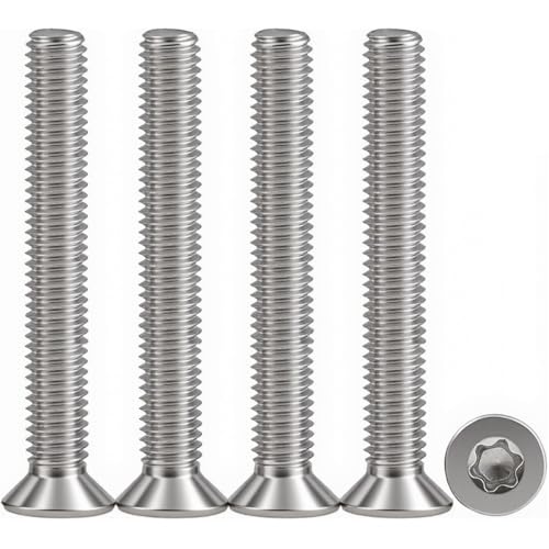 Drenky 10 Stück M6 X 50mm Senkkopfschrauben Edelstahl V2A VA A2 Schrauben mit Torx DIN 7991 / ISO 10642 Senkschraube Rostfrei Silber Schraube Senkkopf Regelgewinde von Drenky