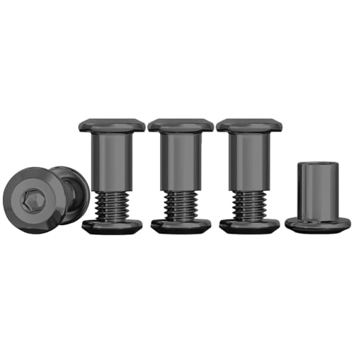 Drenky 10 Stück Hülsenschrauben M4 Verbindungsschrauben Edelstahl A2 V2A Möbelschrauben Schwarz, M4 x 12mm Hülsenmutter für Möbeln, Schränken, Holzbret (10 x Möbelschrauben, 10 x Hülsenmutter) von Drenky