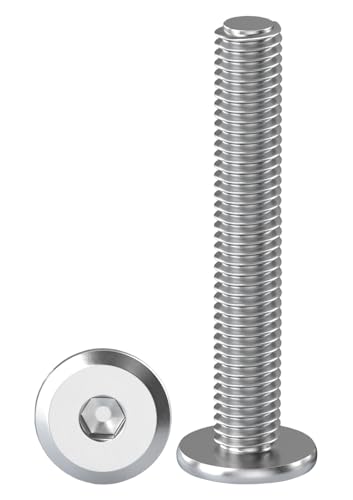 Drenky Edelstahl Schrauben M8, Linsenkopfschrauben 10 Stück Flachkopfschrauben Innensechskant M8x50mm V2A Schrauben Möbelschrauben für Möbelmontage, Holzbearbeitungsprojekte von Drenky