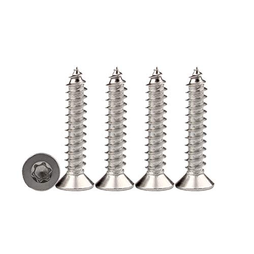 Drenky 100 Stück M3 x 20 Torx Schrauben 304 Edelstahl-Blechschrauben, Flachkopf Schrauben, DIY-Holzbearbeitung Schrauben Schrauben aus Edelstahl 304 Voller Thread Holzbearbeitungsbefestigung von Drenky