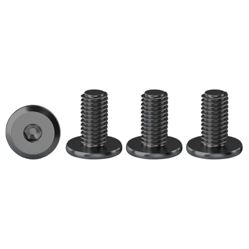 Drenky Flachkopfschrauben Innensechskant, M4 Schrauben Schwarz Linsenkopfschrauben Edelstahl A2 V2A Maschinenschrauben Vollgewinde Möbelschrauben, M4x12mm, 20 Stück von Drenky