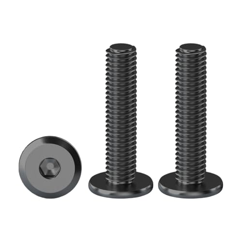 Drenky M5 Linsenkopfschrauben, Schwarze Schrauben mit Innensechskant 20 Stück M5x25mm Edelstahlschrauben Flachkopfschrauben Gewindeschrauben für Haushalt, Bauwesen, Maschinen, Kraftfahrzeuge von Drenky