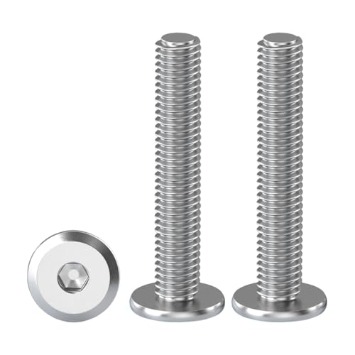 Drenky Schrauben M5x35mm Flachkopf-Innensechskantschraube Edelstahl A2 V2A Halbrundkopfschraube mit Innensechskant Maschinenschrauben Vollgewinde, 20 Stück von Drenky