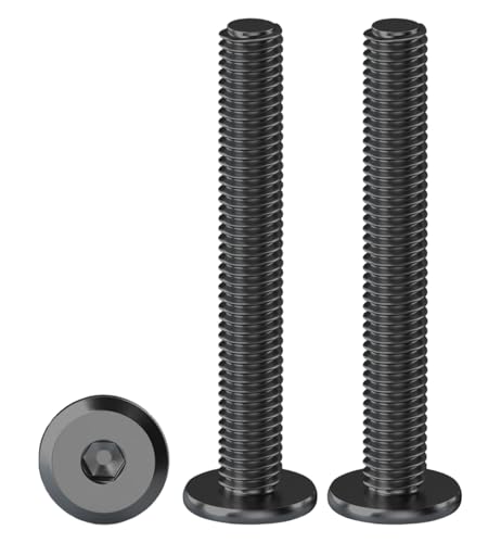 Drenky Flachkopfschrauben Innensechskant, M5 Schrauben Schwarz Linsenkopfschrauben Edelstahl A2 V2A Maschinenschrauben Vollgewinde Möbelschrauben, M5x45mm, 20 Stück von Drenky