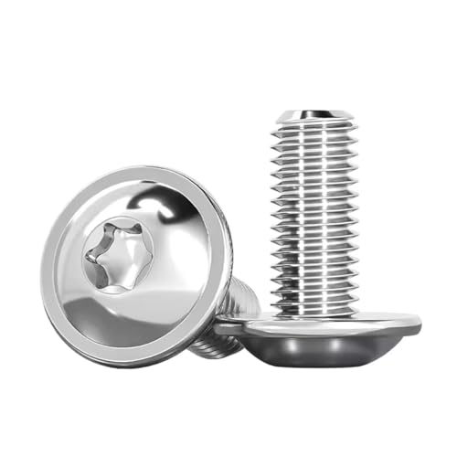Drenky Flachkopfschrauben Mit Flansch 20 Stück, Schrauben Torx ISO 7380-2 Linsenkopf Schrauben M6x12mm Flanschschrauben Rostfrei Edelstahl A2 V2A Gewindeschrauben Vollgewinde Schrauben von Drenky