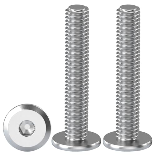 Drenky Edelstahl Schrauben M6x40mm Flachkopf-Innensechskantschraube Halbrundkopfschraube mit Innensechskant Edelstahl A2 V2A Maschinenschrauben Vollgewinde, 20 Stück von Drenky