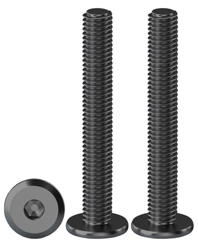 Drenky Flachkopfschrauben Innensechskant, M6 Schrauben Schwarz Linsenkopfschrauben Edelstahl A2 V2A Maschinenschrauben Vollgewinde Möbelschrauben, M6x50mm, 20 Stück von Drenky