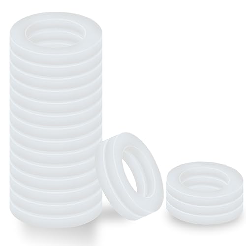 Drenky 20 Stück Dichtungsringe Beilagscheiben 3/4 Zoll Dichtung Gummi Flache Unterlegscheiben Runde Abstandshalter Gummischeibe Unterlegscheiben O-Ringe Dichtringe, Weiß von Drenky