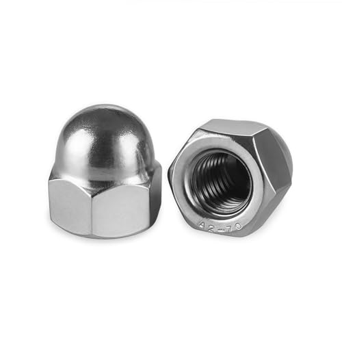 Drenky 25 Stück Hutmuttern M4 Edelstahl A2 V2A DIN 1587 Hutmuttern M4 Silber Kappenmuttern Sechskant Hutmuttern Rostfreier für Schrauben, Gewindebolzen, Gewindestangen von Drenky