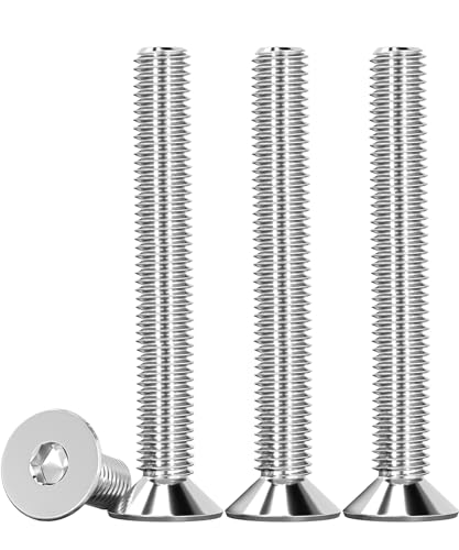 Drenky 25 Stück M6 X 45mm Senkkopf Schrauben Edelstahl V2A VA A2 Senkkopfschrauben mit Innensechskant DIN 7991 / ISO 10642 Gewindeschrauben Rostfrei Silber Screws Metrisches Regelgewinde von Drenky