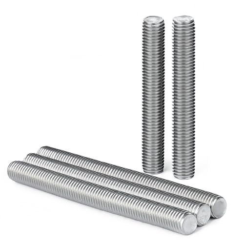 Drenky 5 Stück Gewindestifte M10x100mm Edelstahl A2 V2A Gewindestangen DIN976 Hochfeste Gewindestäbe Metrisch vollständiges Gewinde für Industrie-Schraubverbindungen von Drenky