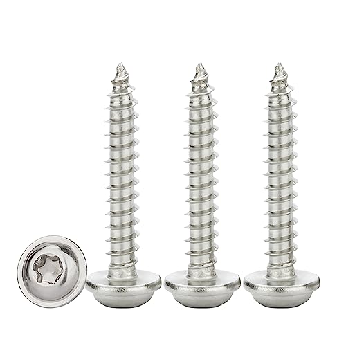 Drenky Tellerkopfschrauben Edelstahl M3x18mm,50 Stück Blechschrauben Selbstschneidend Flachkopf Mit Scheibe Edelstahl Rostfrei A2 V2A Metallschrauben Torx Vollgewinde von Drenky