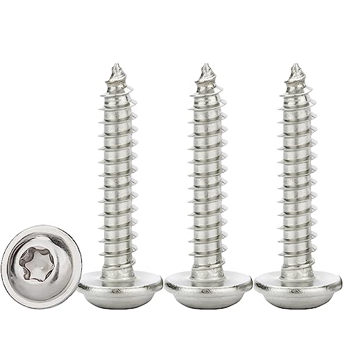 Drenky Tellerkopfschrauben Edelstahl M4x18mm,50 Stück Blechschrauben Selbstschneidend Flachkopf Mit Scheibe Edelstahl Rostfrei A2 V2A Metallschrauben Torx Vollgewinde von Drenky