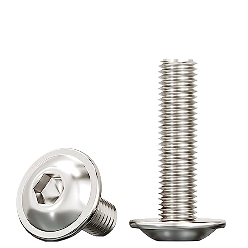 Drenky Flachkopfschrauben mit Flansch,M8x30mm Linsenkopfschraube mit Innensechsrund Rostfrei Edelstahl A2 V2A Maschinenschrauben Vollgewinde,10 Stück Drenky Flachkopfschrauben mit Flansch,M8x30mm Linsenkopfschraube mit Innensechsrund Rostfrei Edelstahl A2 V2A Maschinenschrauben Vollgewinde,10 Stück von Drenky