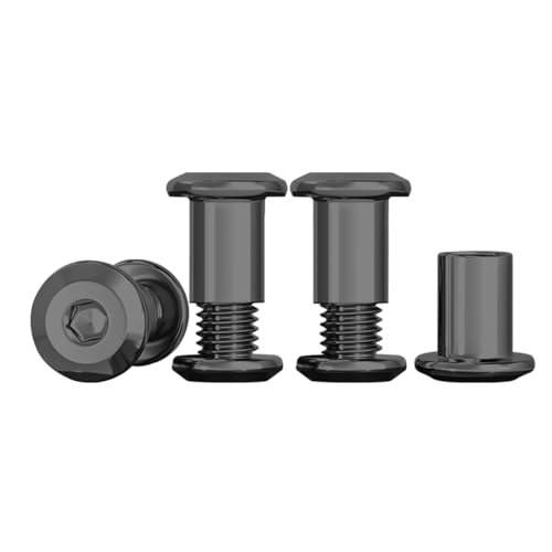 Drenky Hülsenschrauben Schwarz M5 x 12mm Verbindungsschrauben Edelstahl A2 V2A Möbelschrauben 10 Stück (10 x Möbelschrauben, 10 x Hülsenmutter) Verbindungsschraube M5 für Möbeln, Schränken, Holzbret von Drenky